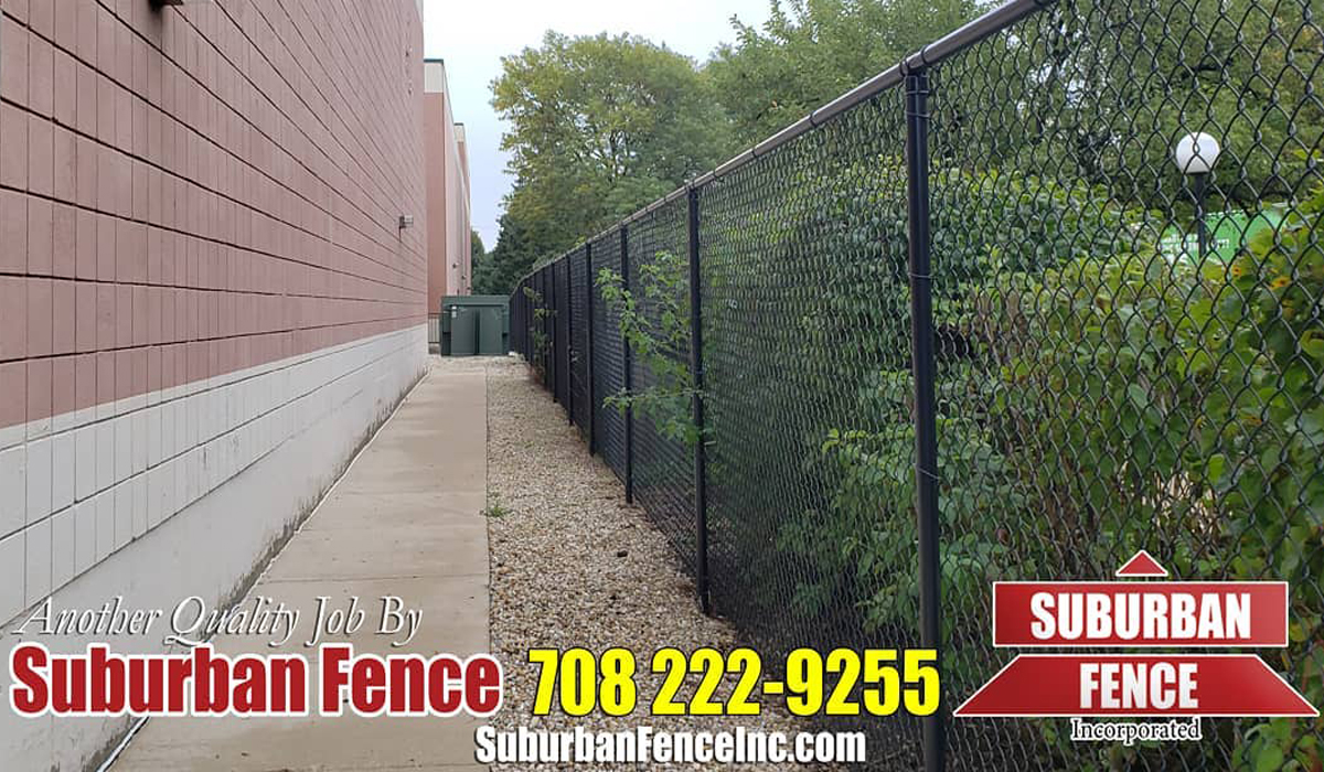 chain link fence around the property