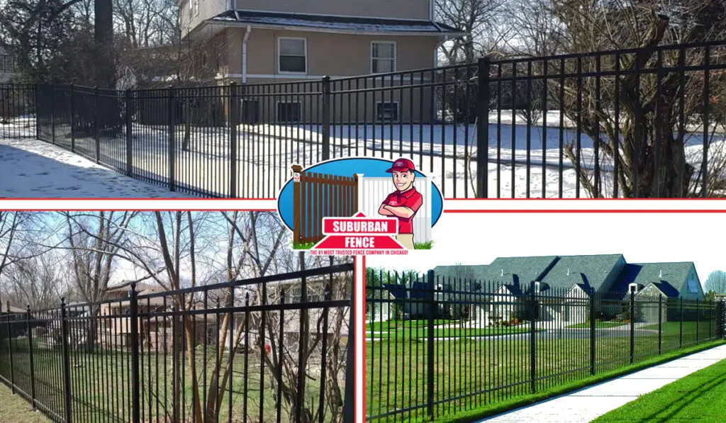 Aluminum and steel fences installation by Suburban Fence.